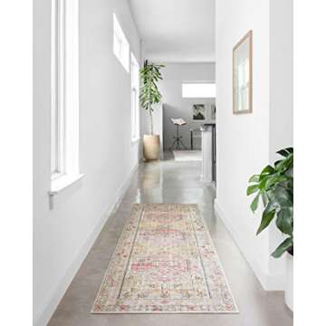 Loloi II Skye Collection Gold/Blush 7'-6" x 9'-6" Rug