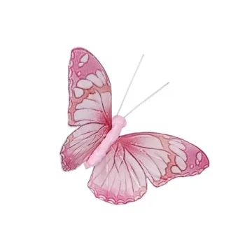 12 Clip-On 3D Feather Butterflies for Elegant Decor