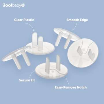 Outlet Plug Covers (32 Pack) Clear Child Proof Electrical Protector Safety Caps - Jool Baby