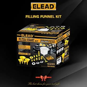 ELEAD 19 PCS No-Spill Coolant Funnel Kit Radiator Funnel burping kit funnels for Filling Bottles Uni...