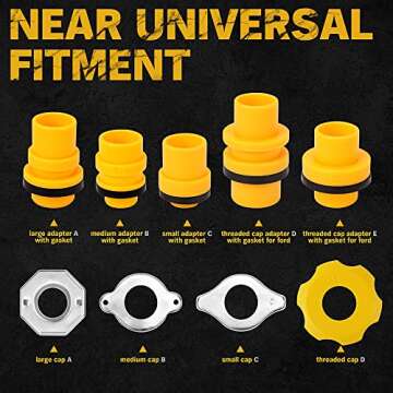 ELEAD 19 PCS No-Spill Coolant Funnel Kit Radiator Funnel burping kit funnels for Filling Bottles Universal Fitment Aplicable to Any Vehicle funnels for Automotive use 4PCS Round Kitchen Funnel