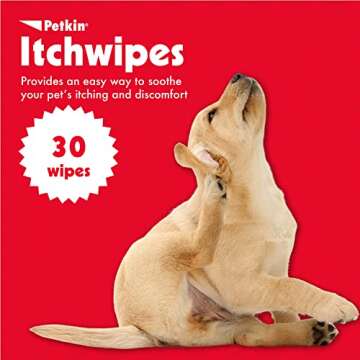 Petkin Anti Itch Wipes for Dogs and Cats - Soothes Hot Spots, Skin Irritations and Scratching - Bitt...