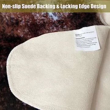 Faux Fur Cowhide Rug 6.2 x 8.3 ft, Cow Print Area Rug Cute Animal Printed Carpets for Bedroom Living Room Rustic Western Home Decor, No Shedding and Easy to Clean