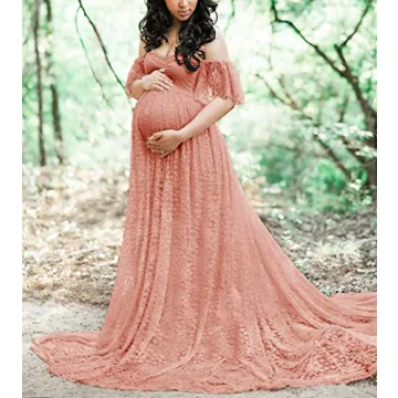 Elegant Floral Lace Maternity Dress for Stunning Photos