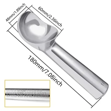 Premium Nonstick Anti-Freeze Aluminum Ice Cream Scoop 7-inch