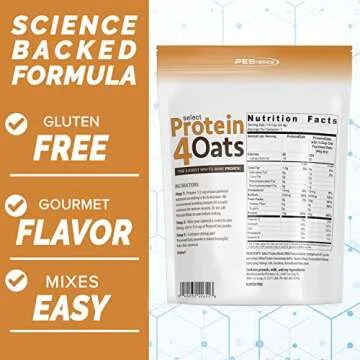 PEScience Select Protein4Oats, Peanut Butter and Honey, 12 Serving, Whey and Casein Blend for Oats and Oatmeal
