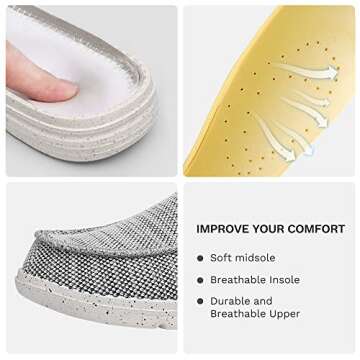 Bruno Marc Mens Slip-on Stretch Loafers Casual Shoes Lightweight Comfortable Boat Shoes, Grey - 10.5 (Breeze)