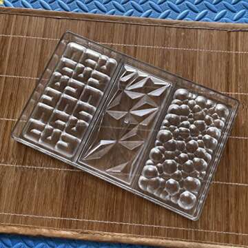 Goldbaking 3 Kinds Shape Chocolate Bar Mold Break Apart Chocolate Molds Protein Energy Bar Maker
