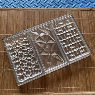 Goldbaking 3 Kinds Shape Chocolate Bar Mold Break Apart Chocolate Molds Protein Energy Bar Maker