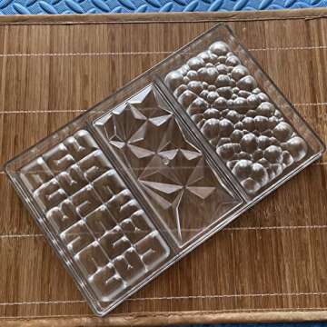 Goldbaking 3 Kinds Shape Chocolate Bar Mold Break Apart Chocolate Molds Protein Energy Bar Maker