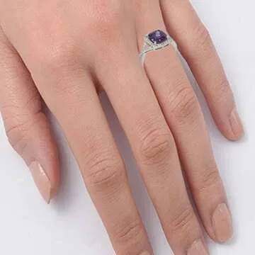 Blue Apple Co. Cubic Zirconia Size-9 Art Deco Ring 11mm Cushion Cut Halo CZ Split Shank Twisted Infinity Wedding Engagement Rings For Women 925 Sterling Silver Gifts For Her