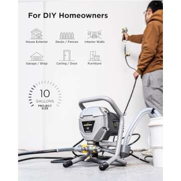 MaXpray M1 Airless Paint Sprayer, Highly Efficient Thinning-Free Minimal Overspray for Up to 10 Gall...