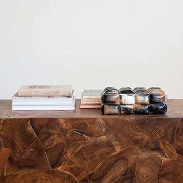 Decorative Horn Bubble Storage Box, Black and Brown