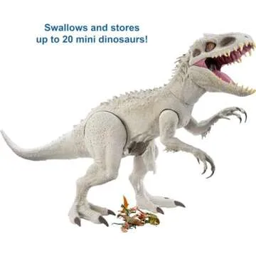 Mattel Jurassic World Camp Cretaceous Super Colossal Indominus Rex Dinosaur Toy, Action Figure at 3.5 Feet Long with Eating Feature, for Kids