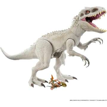 Mattel Jurassic World Camp Cretaceous Super Colossal Indominus Rex Dinosaur Toy, Action Figure at 3.5 Feet Long with Eating Feature, for Kids