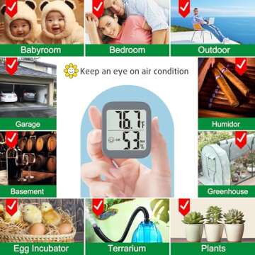 Antonki Indoor Thermometer & Hygrometer 2-Pack