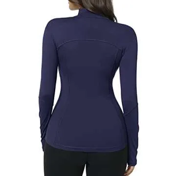 QUEENIEKE Womens Running Jacket Athletic Workout Jackets Track Full Zip Up Gym for Women Yoga Top Nurse Align Slim Fit Sport bbl Scrub Jacket Long Sleeve Sweater Blue Small