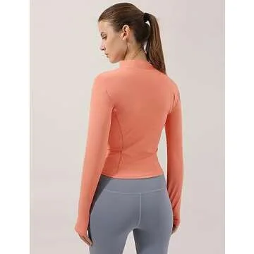 Locachy Women's Stretchy Workout Track Jacket - Full Zip