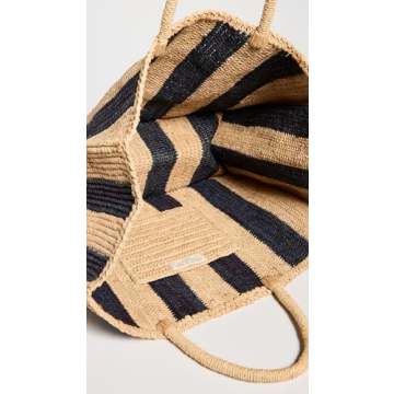 MAR Y SOL Women's Roma Tote, Navy/Natural, Blue, Tan, Stripe, One Size