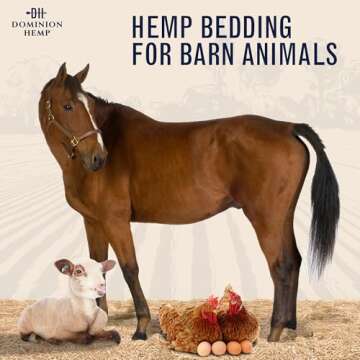 Dominion Hemp Premium Hemp Bedding for Chicken Coops 10+ Cubic Feet (285L) - Low Dust - Nesting Boxes for Chickens, Rabbits, Guinea Pigs, Hamsters, Reptiles, and Brooders - 1 Pack