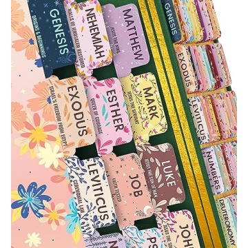 Bloom Pastel Bible Tabs - Soul Nourishing Book Summaries - 66 Peel-and-Stick Large Print Laminated B...