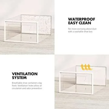 SEE SPRING Sturdy Stackable Shoe Storage Box 12 Pack