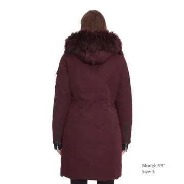 Alpine North Women's Vegan Down Long Parka for Cold Weather Wear