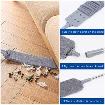 Retractable Gap Dust Cleaner Microfiber Cloths Long Handle