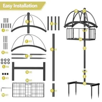 Durable LIONONLY Garden Hose Holder with Storage Basket