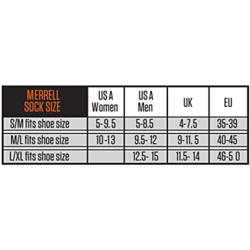Merrell Lightweight Wool Hiking Crew Socks - 3 Pair Pack