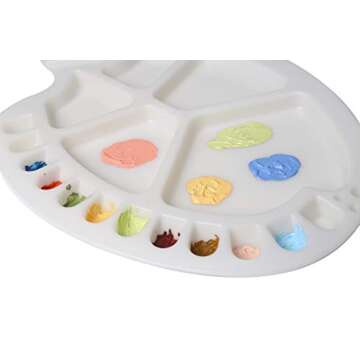 FINGOOO 1 Pack 12 Well Palette Round Paint Tray Palettes for Kids and Adults to Create Art Paint Craft DIY Art Painting Palettes