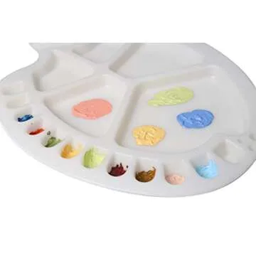 FINGOOO 1 Pack 12 Well Palette Round Paint Tray Palettes for Kids and Adults to Create Art Paint Craft DIY Art Painting Palettes