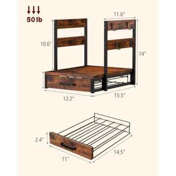 Evermagin Coffee Pod Drawer for K Cup, 35 Pods Holder Storage Organizer with Cup Rack, Sturdy Coffee...