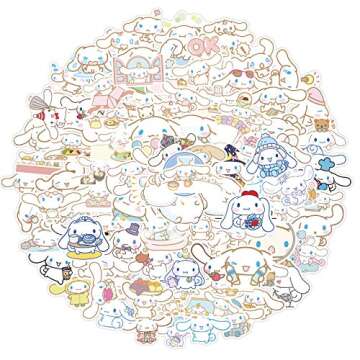 ROFOLO 100PCS Cinnamoroll Stickers, Cute Dog Stickers, Vinyl Waterproof Stickers for Kids Teens Girl...