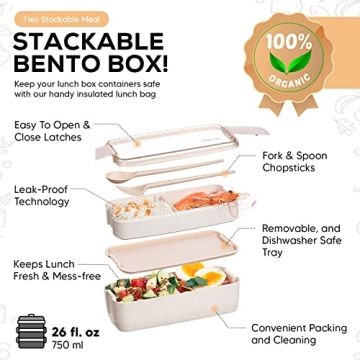 TARLINI HOME Bento Box 30oz Stylish Meal Prep Container