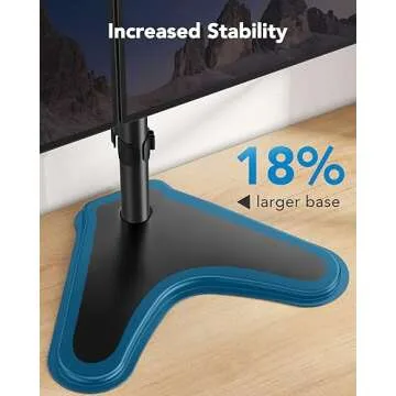 HUANUO 32 inches Dual Monitor Stand up to 17.6lbs per Arm, High-Grade Aluminum Free-Standing Dual Monitor Mount for 2 Screens. Fully Adjustable Dual Monitor Stand for Desk with Tilt, Swivel, Rotation