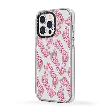 CASETiFY Impact iPhone 13 Pro Case [6.6ft Drop Protection] - Tigers by Grace Owen - Clear Frost