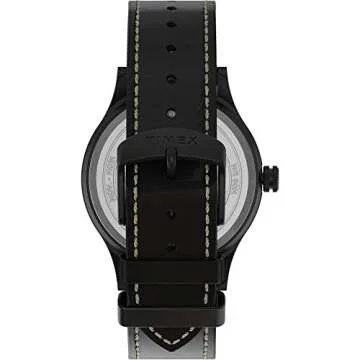 Timex Men's TW4B18500 9J Expedition Scout Solar 40mm Black Leather Strap Watch