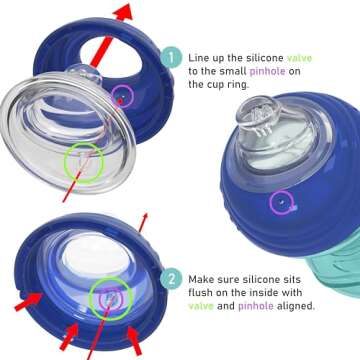 Nuby Clik-It Soft Spout No-Spill Easy Grip Sippy Cup for Girls - (3-Pack) 10 Oz - 6+ Months