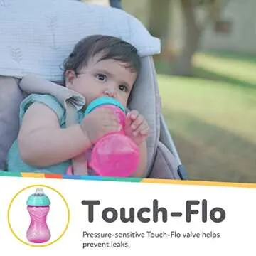 Nuby Clik-It Soft Spout No-Spill Easy Grip Sippy Cup for Girls - (3-Pack) 10 Oz - 6+ Months