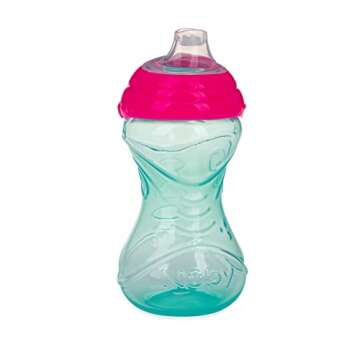 Nuby Clik-It Soft Spout No-Spill Easy Grip Sippy Cup for Girls - (3-Pack) 10 Oz - 6+ Months