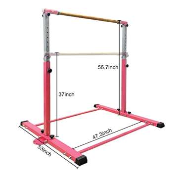 JC Gymnastic Kip Bar - Adjustable & Safe for Ages 3-15