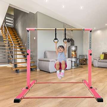 JC Gymnastic Kip Bar - Adjustable & Safe for Ages 3-15