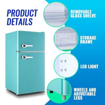 TACOOL Small Refrigerator with Freezer for Dorms and Offices