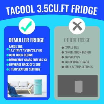 TACOOL Small Refrigerator with Freezer for Dorms and Offices