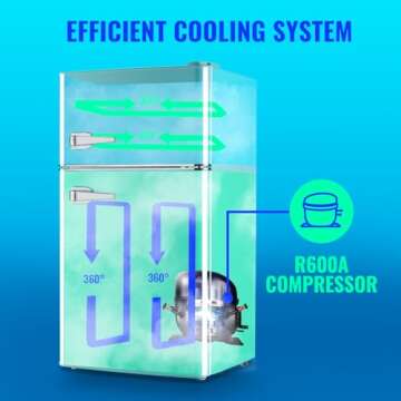 TACOOL Small Refrigerator with Freezer for Dorms and Offices