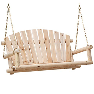 Wooden Porch Swing Outdoor Bench 2-Seater 800 LBS Heavy Duty with Chains