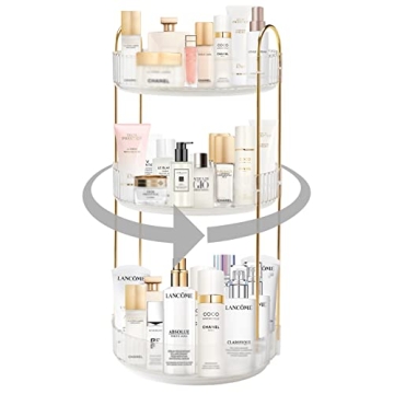 INVSSENE 360° Rotating Makeup Organizer for Stylish Storage