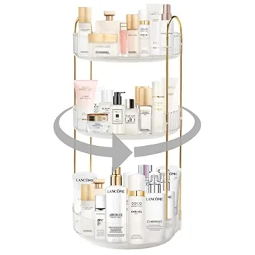 INVSSENE 360° Rotating Makeup Organizer for Stylish Storage
