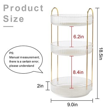 INVSSENE 360° Rotating Makeup Organizer for Stylish Storage